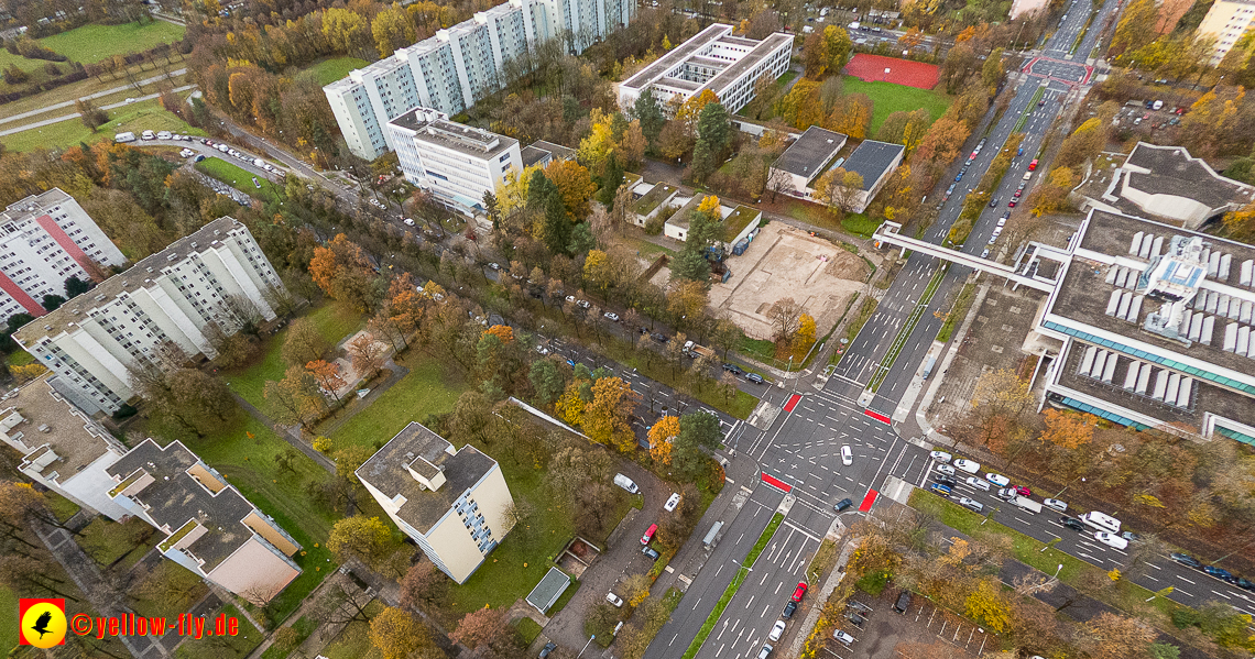 19.11.2022 - Luftbilder von der Baustelle an der Quiddestraße 'Haus für Kinder' in Neuperlach